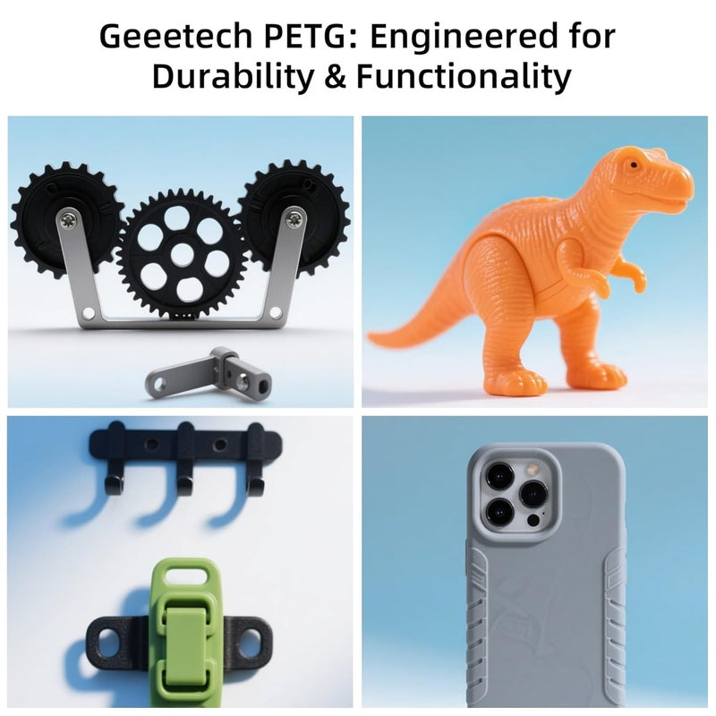 Geeetech PETG Filament 1.75mm, 1 KG (2.2lbs) Spool 3D Printer Filament, High-Toughness, ±0.02mm Accuracy, Neatly Wound & Moistureproof, Non-Clogging Non-Stringing, Fits Most FDM Printers, Black - Image 5